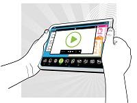 Image of hands holding a tablet