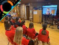 Image of primary school children taking part in a virtual consultation event