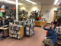 Image of Newtown Area Library staff celebrating