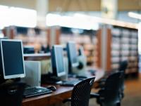 Image of computers in a library
