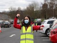 Grace Moucharafieh volunteering as a way-finder marshal