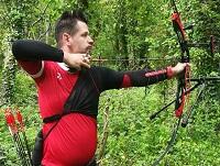 Rhodri Curnow practising his field archery skills.