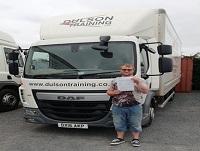 Image of Rob and his HGV certificate