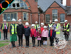 Image of pupils from Ysgol Gymraeg Y Trallwng with officials for Foundation for the Future ceremony