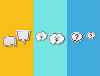 Image of speech bubbles, thought bubbles and question marks