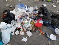 Image showing contamination of the community recycling site (May 2022)