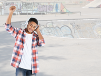 Image of teenage boy in skate park