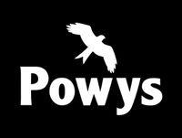 Image of the Powys County Council logo on a black background
