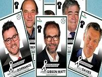 Some of the key players for Team Powys as football stickers including Cllr James Gibson-Watt, Cllr Matthew Dorrance, Cllr Pete Roberts, Cllr Aled Davies, and Cllr Gareth E. Jones