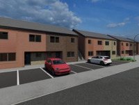 Image of artist's impression of proposed housing development at the former Robert Owen House site in Newtown