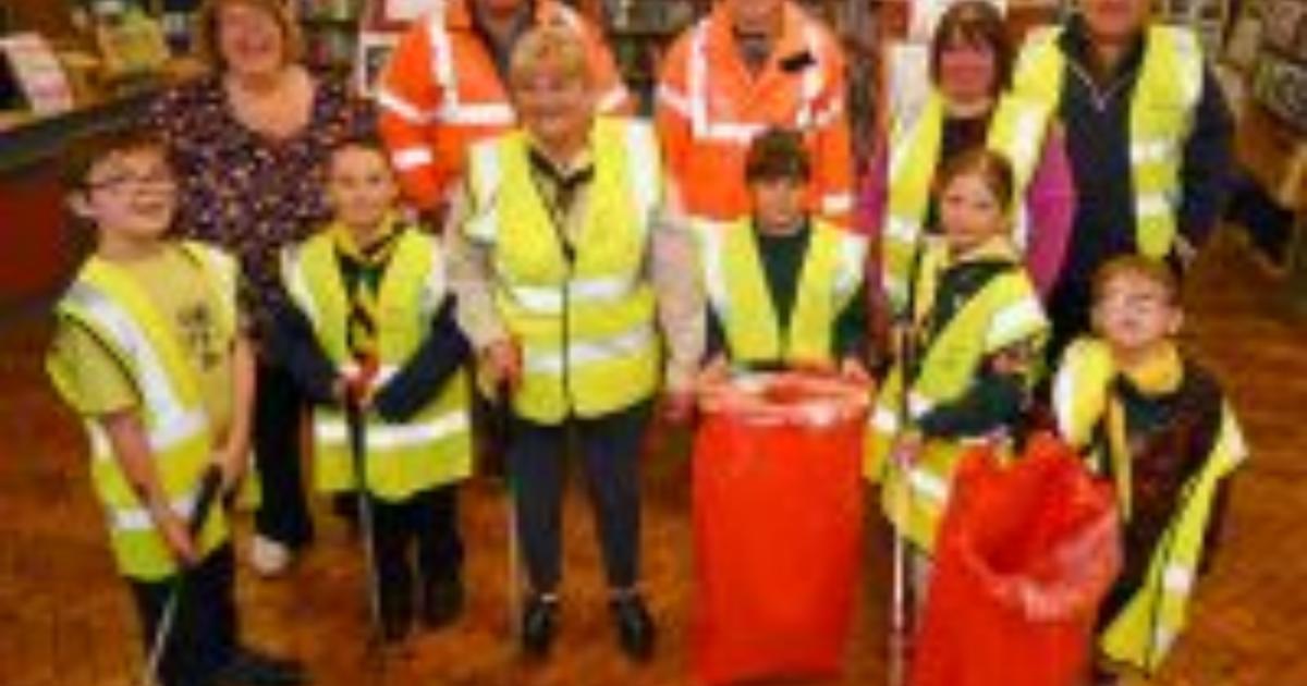 New litter picking hwb for Builth Wells Library Powys County Council