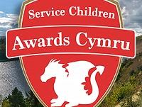 Image of Service Children Awards Cymru with Powys countryside in background