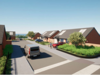 Image of an artist's impression of a new housing development in Welshpool