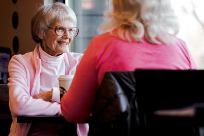 Two ladies having a conversation