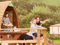 A family on holiday in Powys