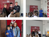 Image of Powys school pupils at the 2025 Welsh Heritage Schools Initiative awards ceremony
