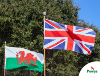 Image of the Y Ddraig Goch and Union Jack flags