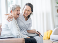 Lady with care support