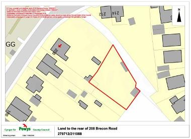 Map showing land for sale at Old Ynyscedwyn Colliery