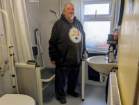 Stephen Fleming in his improved bathroom