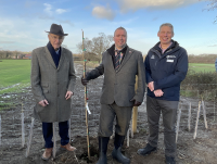 John Dodwell, Steve Witherden MP and Ben Cottam at the opening of Wern Pond