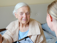 An older person in a care setting