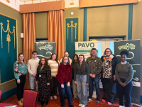 Image of young people from across Powys, alongside representatives from Powys County Council and PAVO, who took part in the countywide Speak Truth to Powys engagement event in Llandrindod Wells.