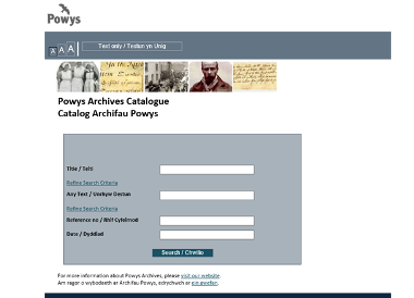 Click here to search our Archives Catalogues database