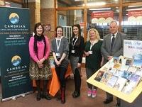 Image of staff from Cambrian Credit Union meeting Powys Councy Council staff Image of staff from Cambrian Credit Union meeting Powys Councy Council staff