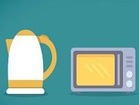 Illustration of a kettle and a microwave