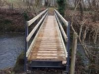 Image of the repaired footbridge over Clywedog Brook